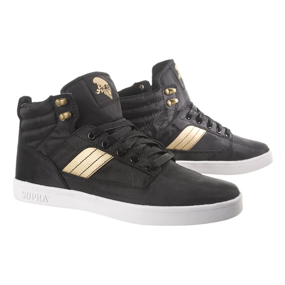 Chaussures de Skate Supra Bandit Noir Doré Black Nylon/Gold Femme | UUZ-16503144